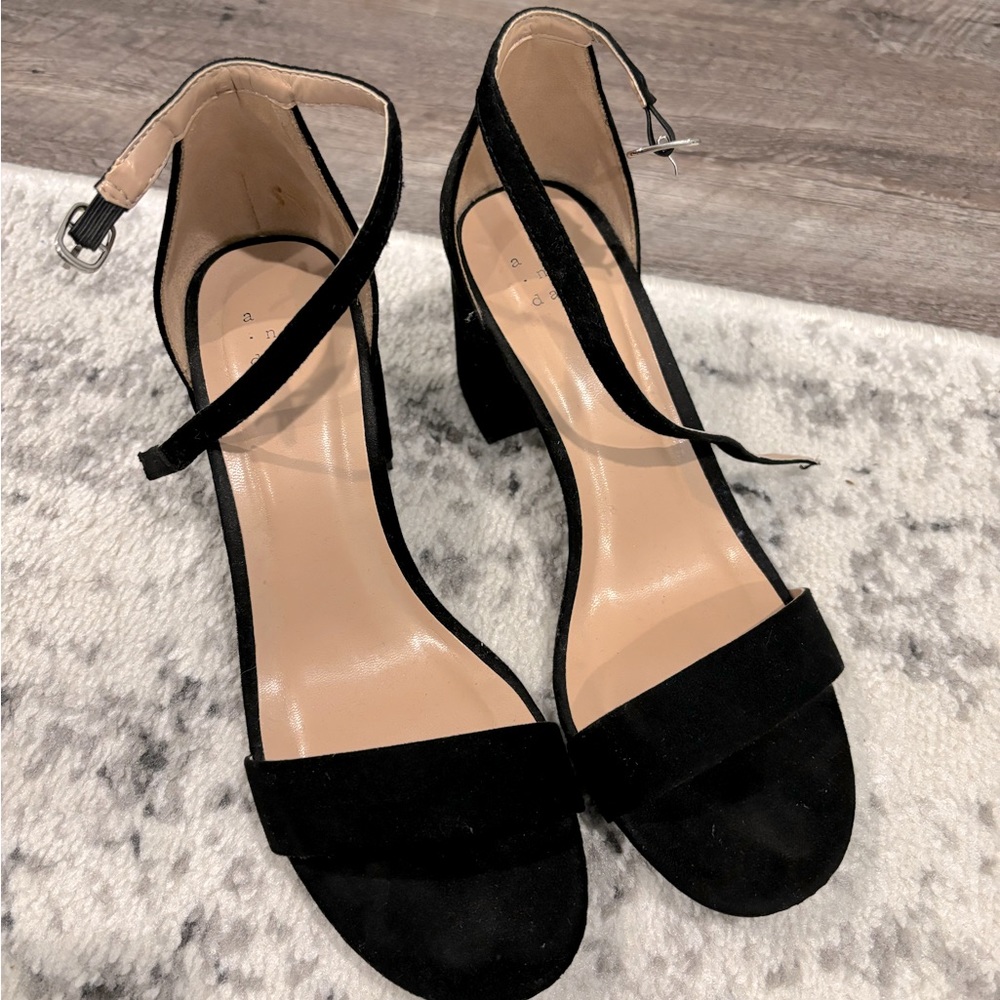 Black mini heels